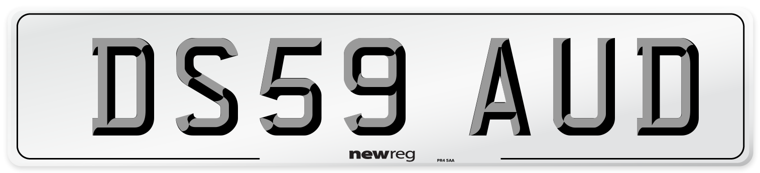 DS59 AUD Number Plate from New Reg